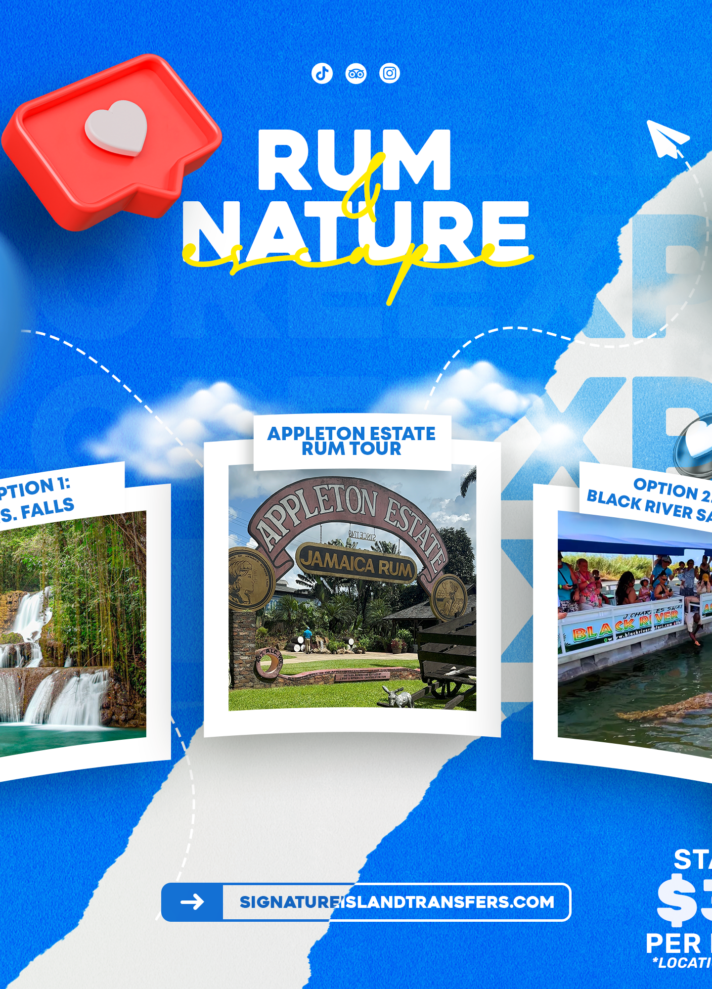 Rum & Nature Escape: Appleton Estate & Y.S. Falls or Black River Safari