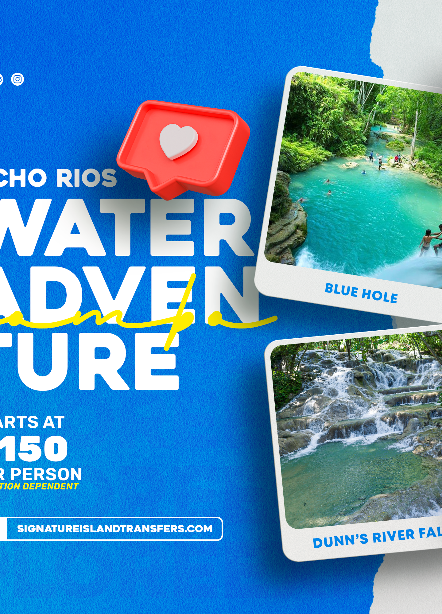 Ocho Rios Water Adventure: Blue Hole & Dunn's River Combo